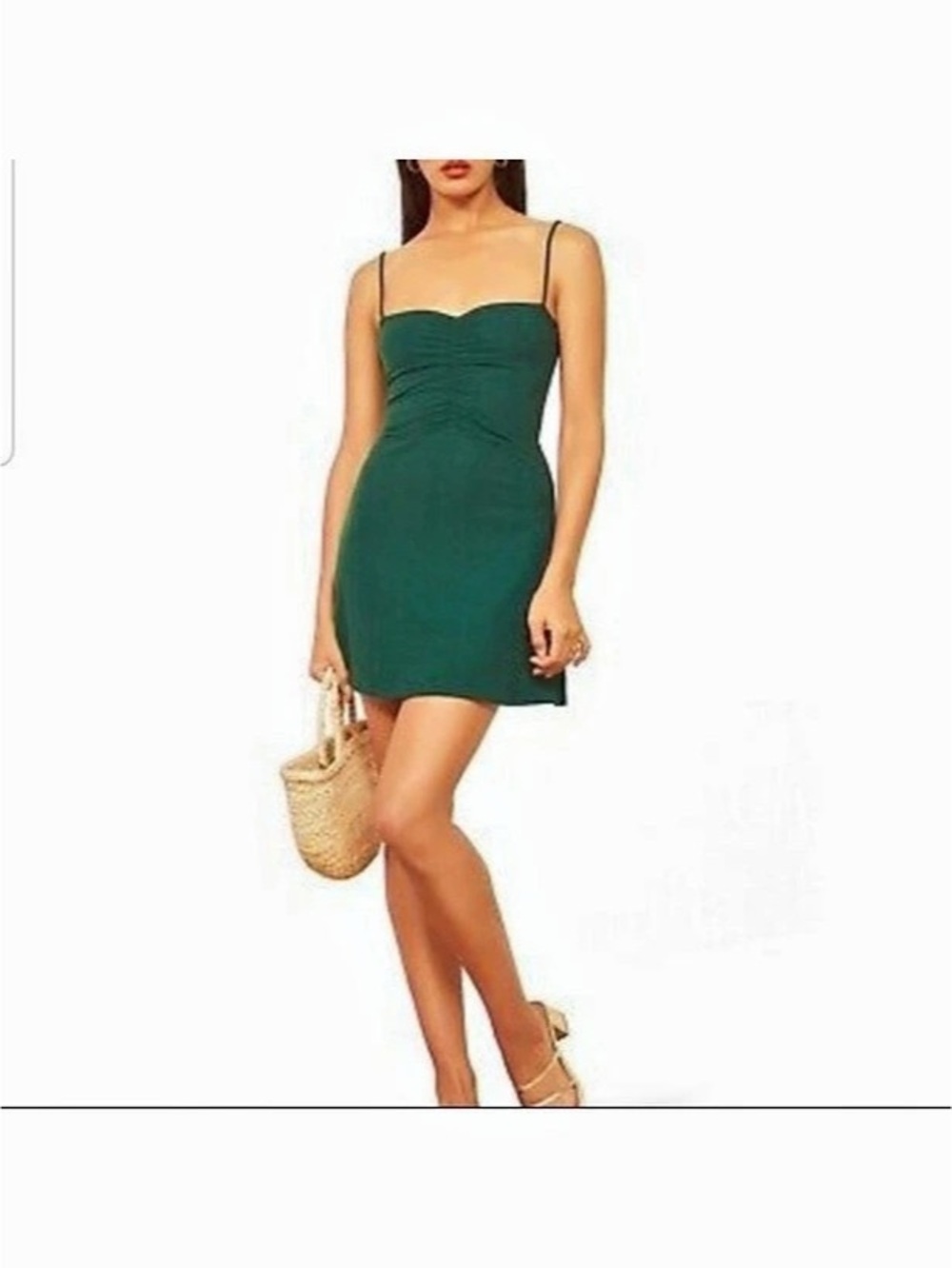 Reformation Mini Dress in Green Like New